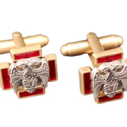 Masonic Scottish Rite 30th degree cufflinks gold plated