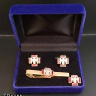 Masonic Scottish Rite 30th degree cufflinks – tie bar clip – lapel pin set