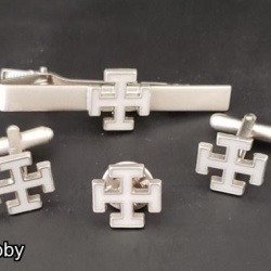 Masonic Scottish Rite 31th degree lapel pin cufflink and tie bar set chrome plated