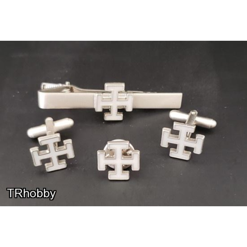 Masonic Scottish Rite 31th degree lapel pin cufflink and tie bar set chrome plated
