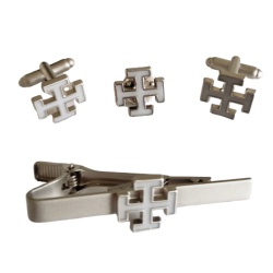 Masonic Scottish Rite 31th degree lapel pin cufflink and tie bar set chrome plated