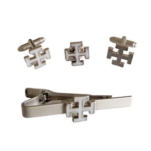 Masonic Scottish Rite 31th degree lapel pin cufflink and tie bar set chrome plated