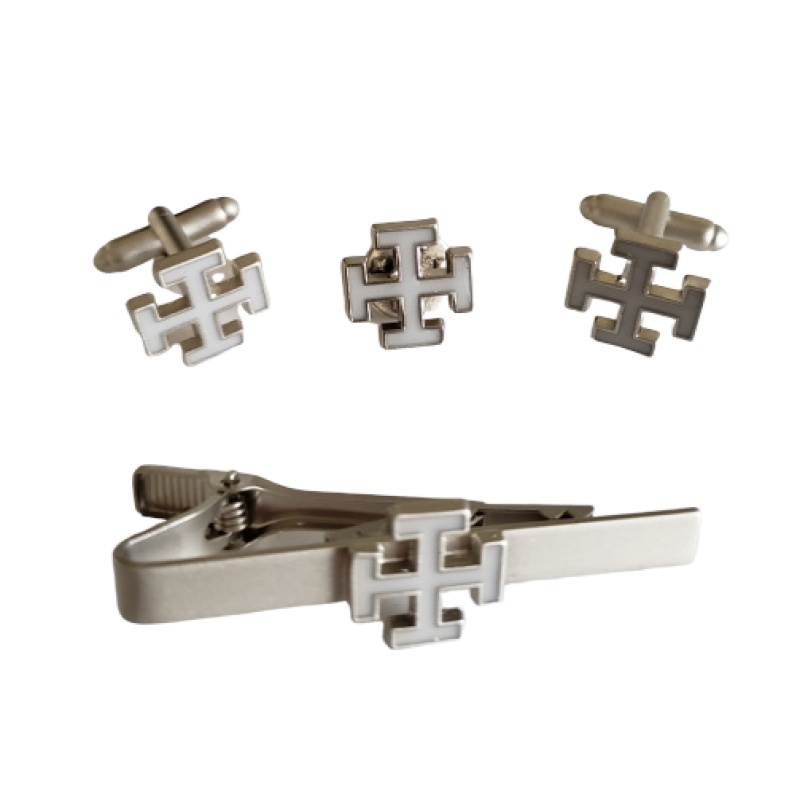 Masonic Scottish Rite 31th degree lapel pin cufflink and tie bar set chrome plated