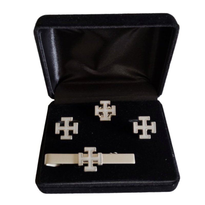 Masonic Scottish Rite 31th degree lapel pin cufflink and tie bar set chrome plated