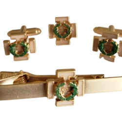 Masonic Scottish Rite 32th degree lapel pin cufflink and tie bar set gold plated