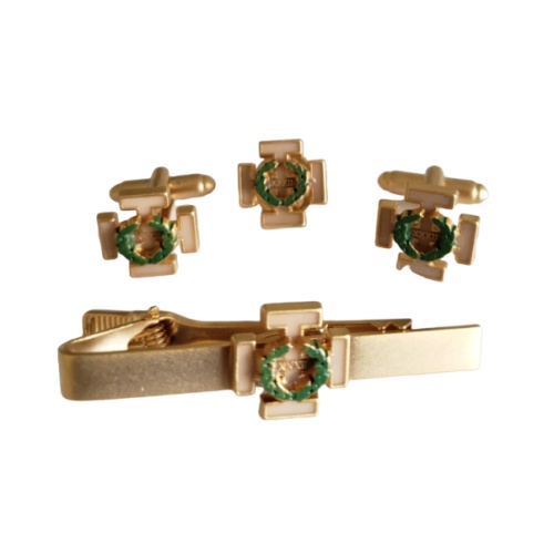 Masonic Scottish Rite 32th degree lapel pin cufflink and tie bar set gold plated