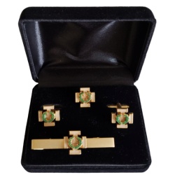 Masonic Scottish Rite 32th degree lapel pin cufflink and tie bar set gold plated