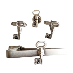 Masonic Scottish Rite 4th degree lapel pin cufflink and tie bar set silver plated