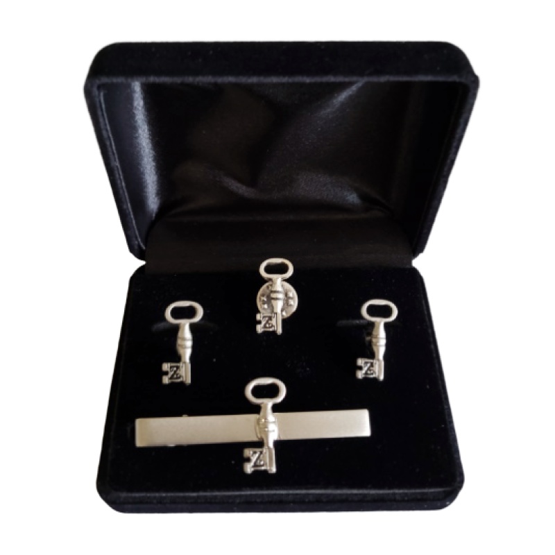 Masonic Scottish Rite 4th degree lapel pin cufflink and tie bar set silver plated
