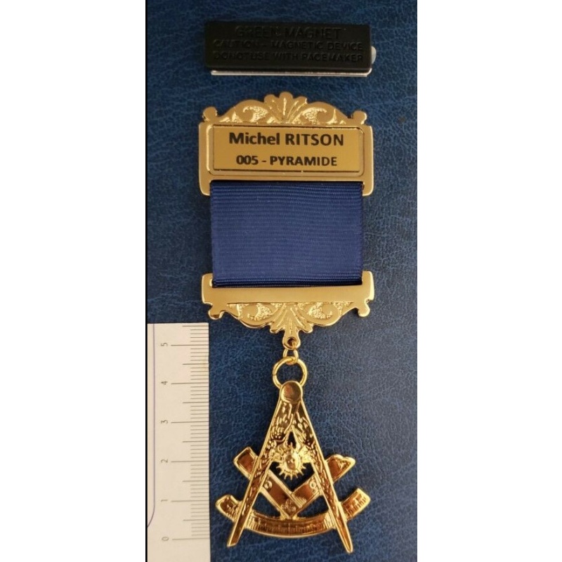 Master gold plated Jewel For Masonic Collar Regalia Freemasonry