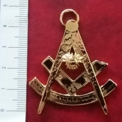 Master gold plated Jewel For Masonic Collar Regalia Freemasonry