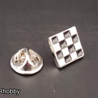 Masonic lapel pin checkered chrome plated