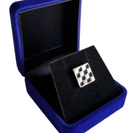 Masonic lapel pin checkered chrome plated