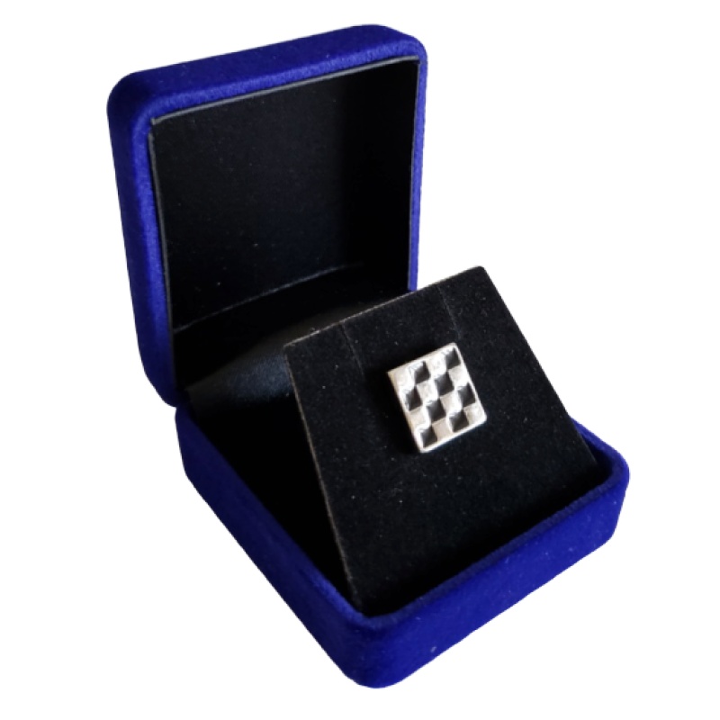 Masonic lapel pin checkered chrome plated