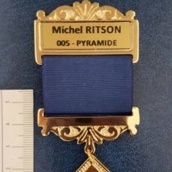 Master gold plated Jewel For Masonic Collar Regalia Freemasonry