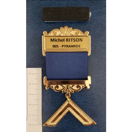 Master gold plated Jewel For Masonic Collar Regalia Freemasonry