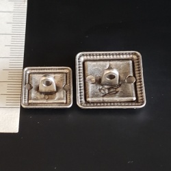Blazer Jacket button set square S&C silver plated enamel Masonic Freemasonry