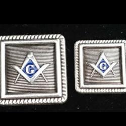 Blazer Jacket button set square with square & compass G logo enamel for Masonic Freemasonry