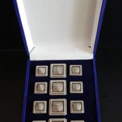 Blazer Jacket button set square acacia for Masonic Freemasonry
