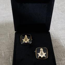 Freemasonry Masonic Black Cufflinks NEW !!!
