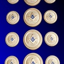 Blazer Jacket buttons circular S&C gold plated enamel Masonic Freemasonry