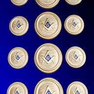 Blazer Jacket buttons circular S&C gold plated enamel Masonic Freemasonry