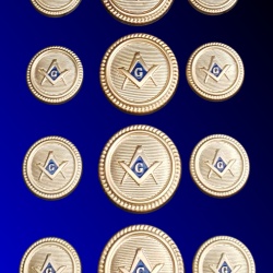 Blazer Jacket buttons circular S&C gold plated enamel Masonic Freemasonry