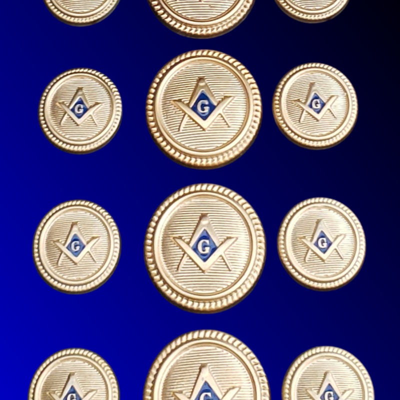 Blazer Jacket buttons circular S&C gold plated enamel Masonic Freemasonry