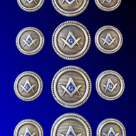 Blazer Jacket buttons circular S&C silver plated enamel Masonic Freemasonry