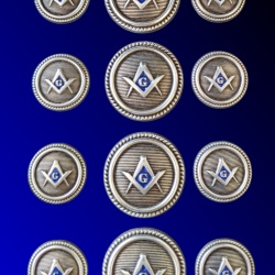 Blazer Jacket buttons circular S&C silver plated enamel Masonic Freemasonry