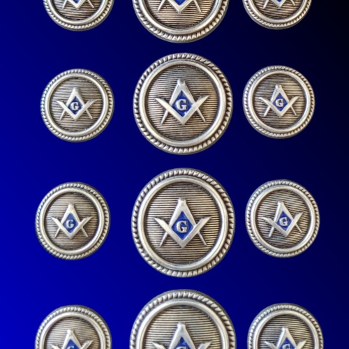 Blazer Jacket buttons circular S&C silver plated enamel Masonic Freemasonry