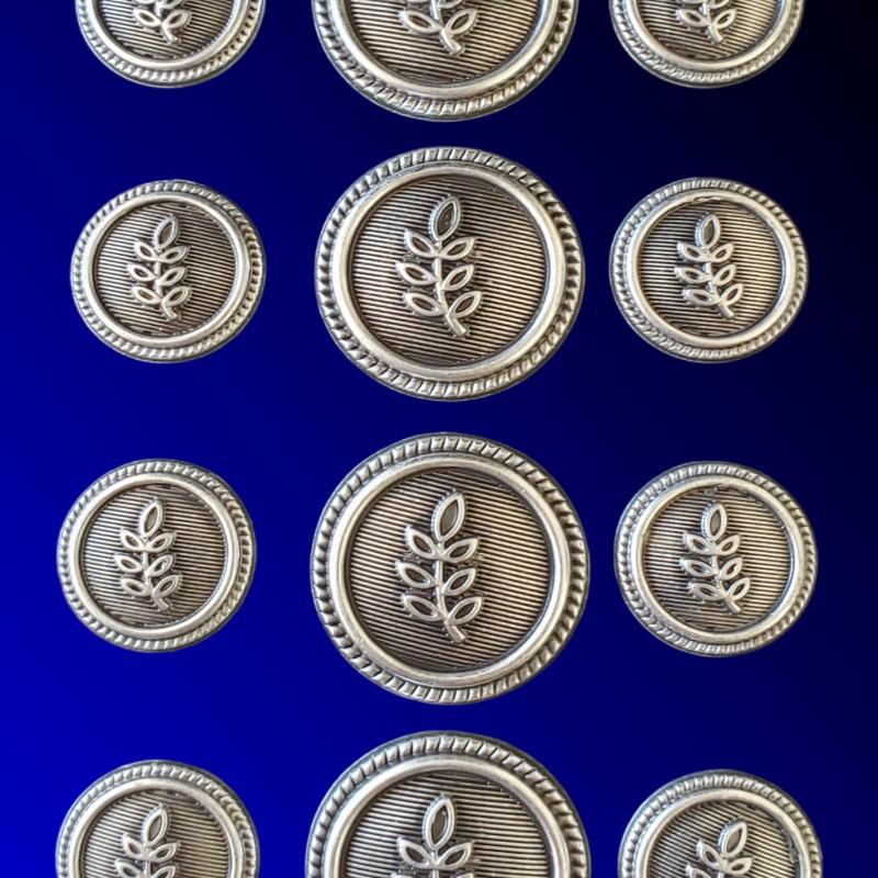 Blazer Jacket buttons acacia circular silver plated enamel Masonic Freemasonry