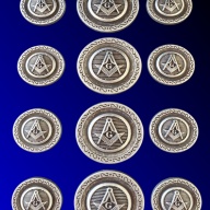 Blazer Jacket buttons circular S&C silver plated Masonic Freemasonry