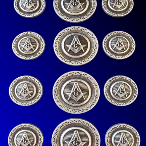Blazer Jacket buttons circular S&C silver plated Masonic Freemasonry
