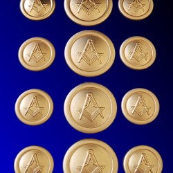 Blazer Jacket buttons circular S&C mat gold plated Masonic Freemasonry