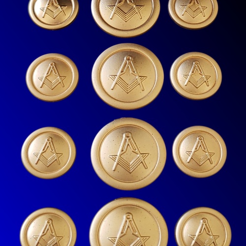Blazer Jacket buttons circular S&C mat gold plated Masonic Freemasonry