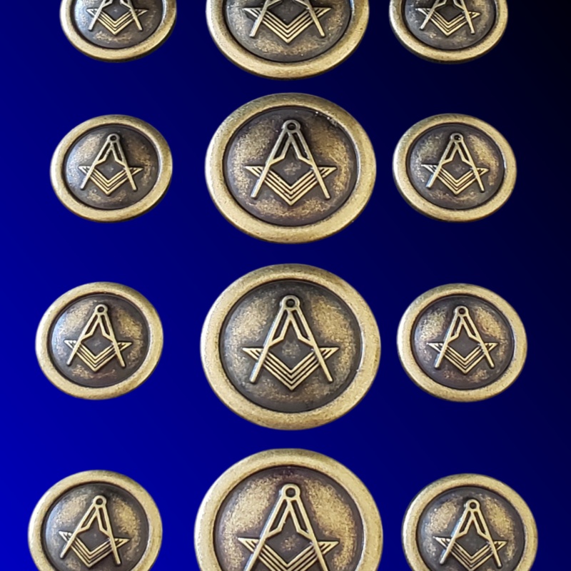 Blazer Jacket buttons circular S&C antique gold plated Masonic Freemasonry