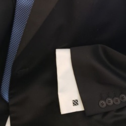 Freemasonry Masonic Cufflinks chequered chrome plated with enamel