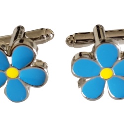 Masonic freemasonry Forget me Not cufflinks chrome plated
