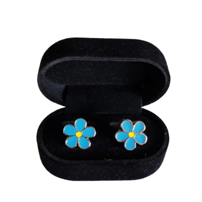 Masonic freemasonry Forget me Not cufflinks chrome plated