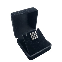 Masonic checkered lapel pin cufflink and tie bar set chrome plated