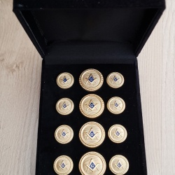 Blazer Jacket buttons circular S&C gold plated enamel Masonic Freemasonry