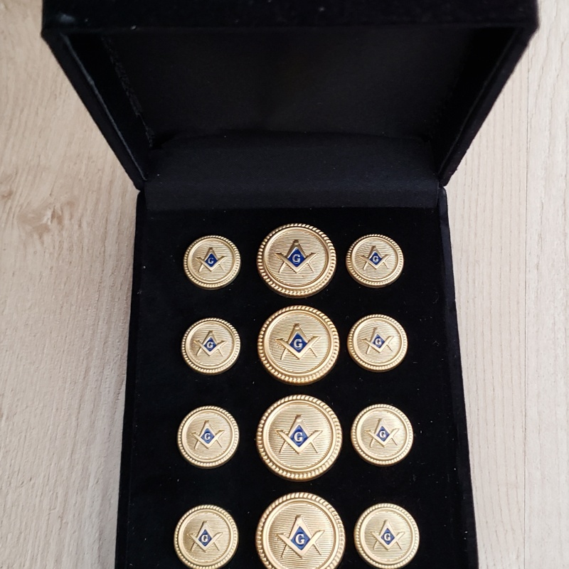 Blazer Jacket buttons circular S&C gold plated enamel Masonic Freemasonry