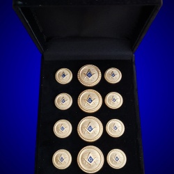 Blazer Jacket buttons circular S&C gold plated enamel Masonic Freemasonry