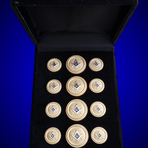 Blazer Jacket buttons circular S&C gold plated enamel Masonic Freemasonry