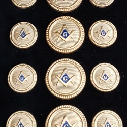 Blazer Jacket buttons circular S&C gold plated enamel Masonic Freemasonry