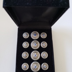 Blazer Jacket buttons circular S&C silver plated enamel Masonic Freemasonry