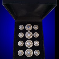 Blazer Jacket buttons circular S&C silver plated enamel Masonic Freemasonry