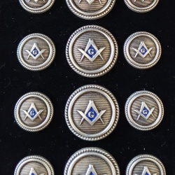 Blazer Jacket buttons circular S&C silver plated enamel Masonic Freemasonry