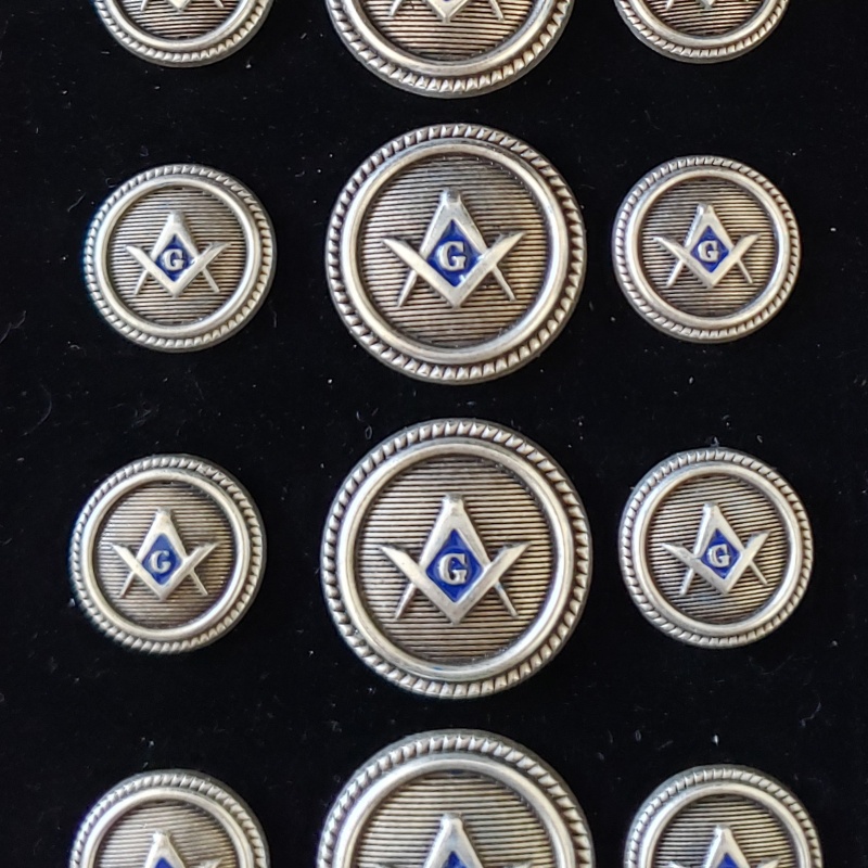 Blazer Jacket buttons circular S&C silver plated enamel Masonic Freemasonry